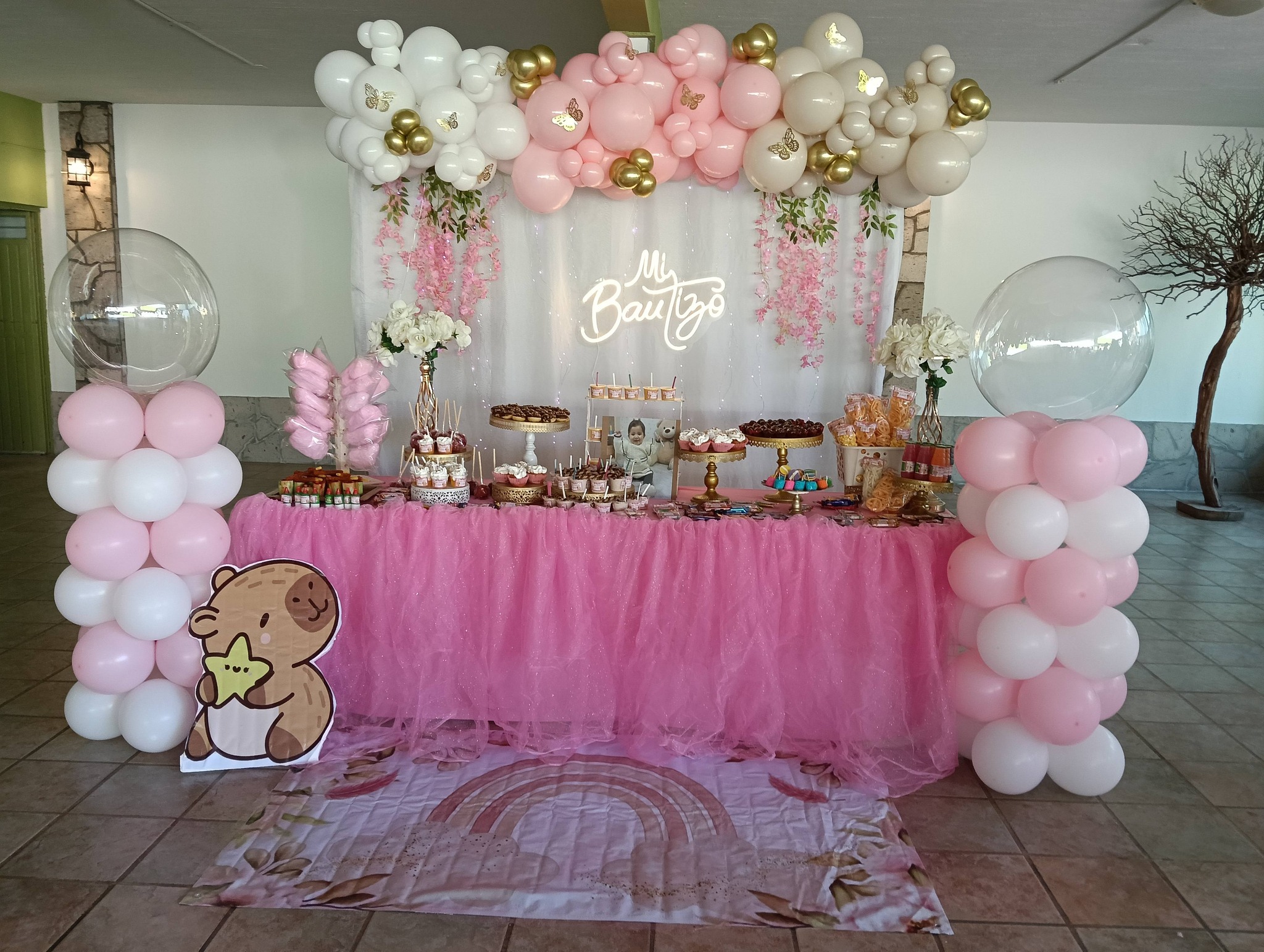 Mesa de dulces para bautizo